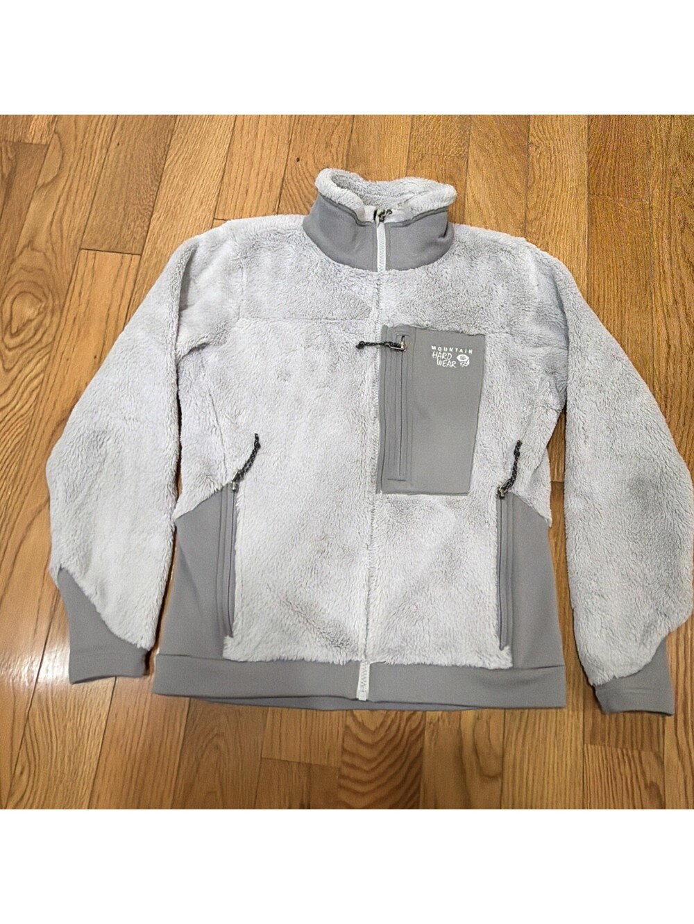 Women’s Small Mountain Hardwear Fleece Jacket  Gray Monkey  Polartec Full Zip